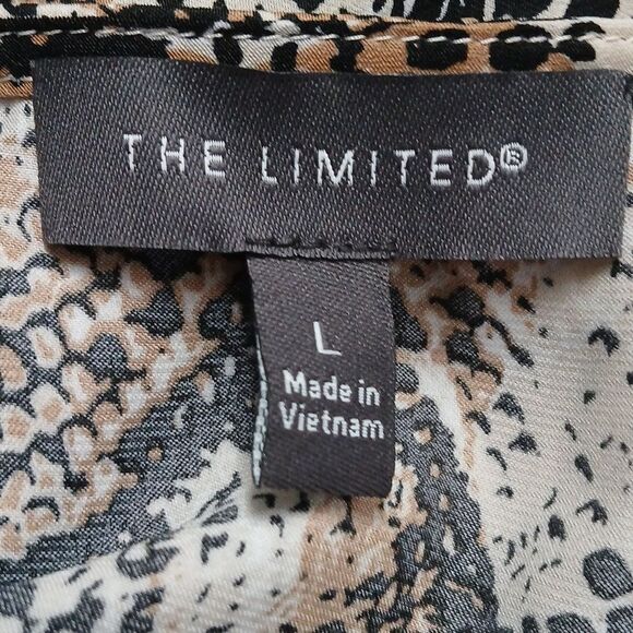 The Limited snakeskin print long sleeve blouse career casual office attire  Sz L - Picture 7 of 7